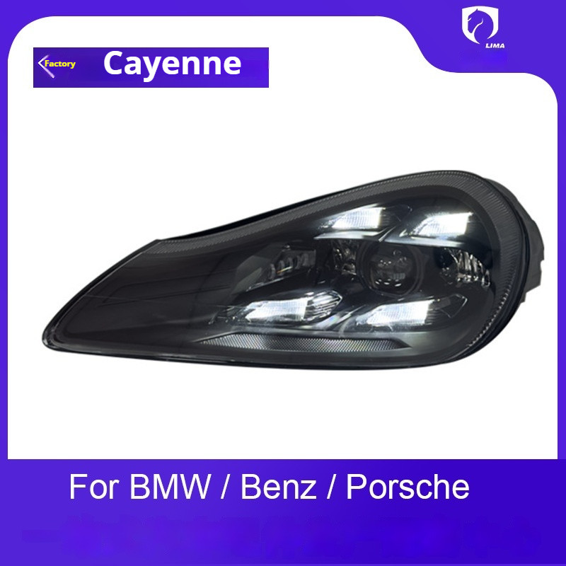 07-10 Porsche Cayenne ไฟหน้า Cayenne 957 อัพเกรดไฟ LED เมทริกซ์สไตล์ใหม่