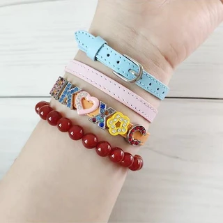 สไลด์ Charm Heart Paw ขนาด 8 มม. สำหรับสร้อยข้อมือ อุปกรณ์ทำเครื่องประดับ
