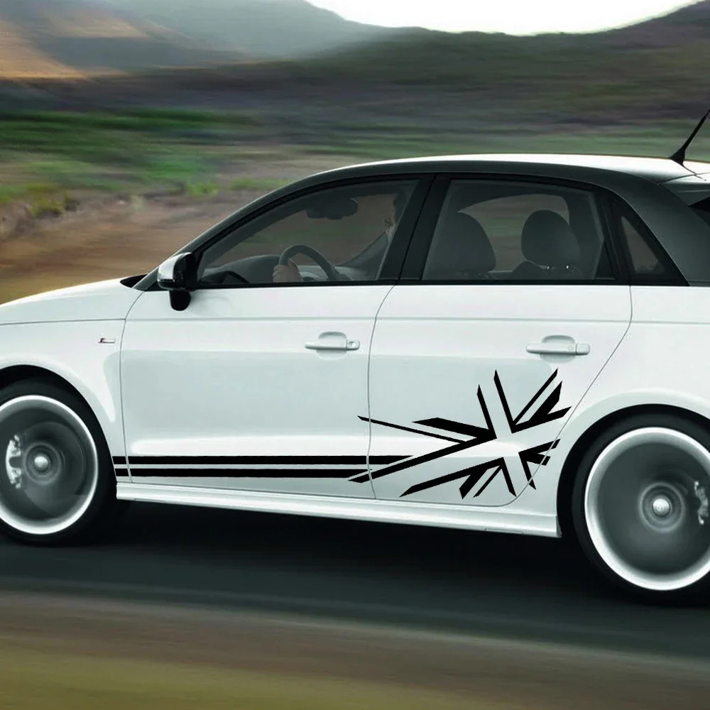 สติกเกอร์รถ Union Jack Flag กราฟิกไวนิล Decal Trim อุปกรณ์เสริมสําหรับ Audi A1 8X GB Sportback Quatt