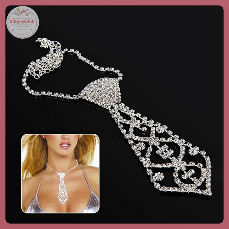 STHB Wonderful เซ็กซี่ Bling Rhinestone คอ Tie สร้อยคอสําหรับ Prom Ball เจ้าสาว VN