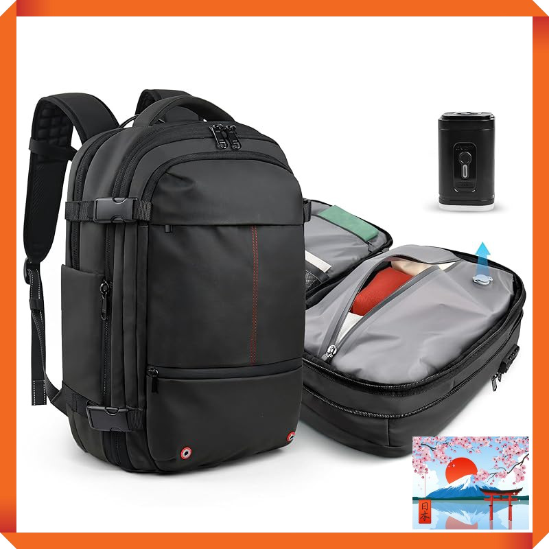 Travel Inspira 65L Expandable Vacuum Compression Backpack with TSA Lock, Waterproof Design, and Lapt