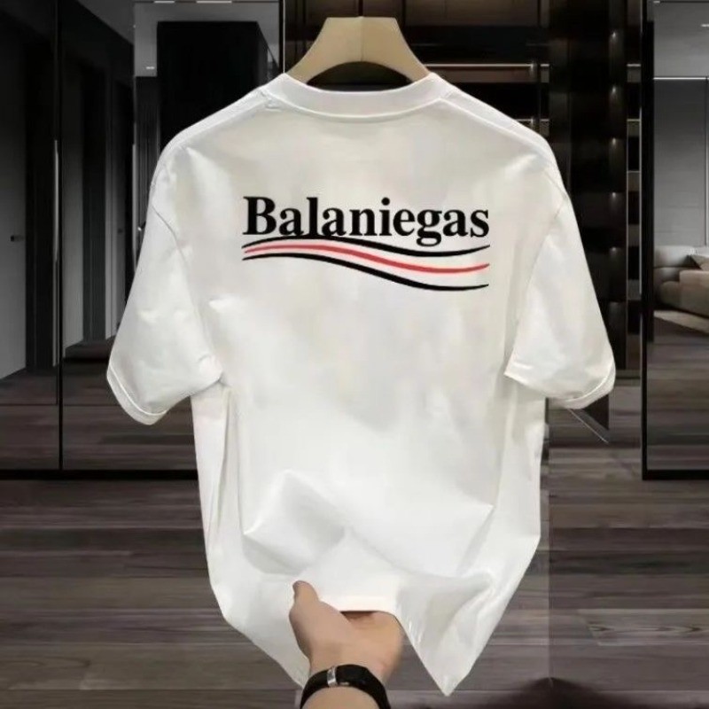 2025 NEW 2025 European Station Summer Men's and Women's Short Sleeve T-Shirt Round Neck Loose LOGO P