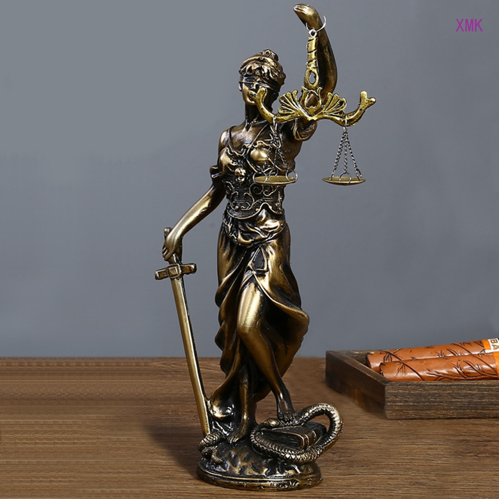 ตุ๊กตาเรซิ่น XMK Lady Justice, รูปปั้นเทพธิดาแห่งยุติธรรมพร้อมสเกล | ปิดตายุติธรรมประติมากรรมทนายควา