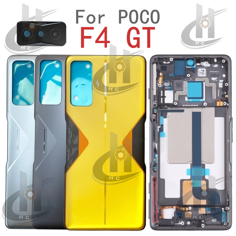 สําหรับ POCO F4 GT 21121210G Battery ฝาหลัง Housing กรอบกลาง + ปุ่ม + กรอบหน้า LCD + เลนส์กล้อง