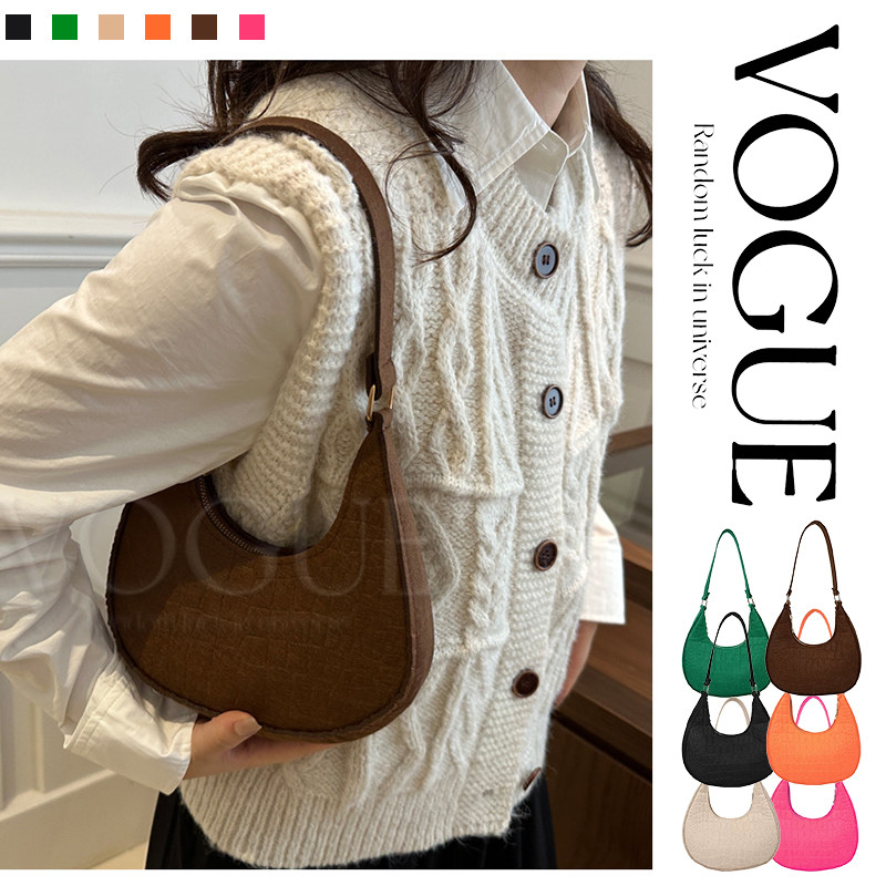 Vogue🌟พร้อมส่ง🌟 กระเป๋าสะพายผู้หญิง สีทึบสบายๆ เกาหลีลายหินพิมพ์ (KP-7)