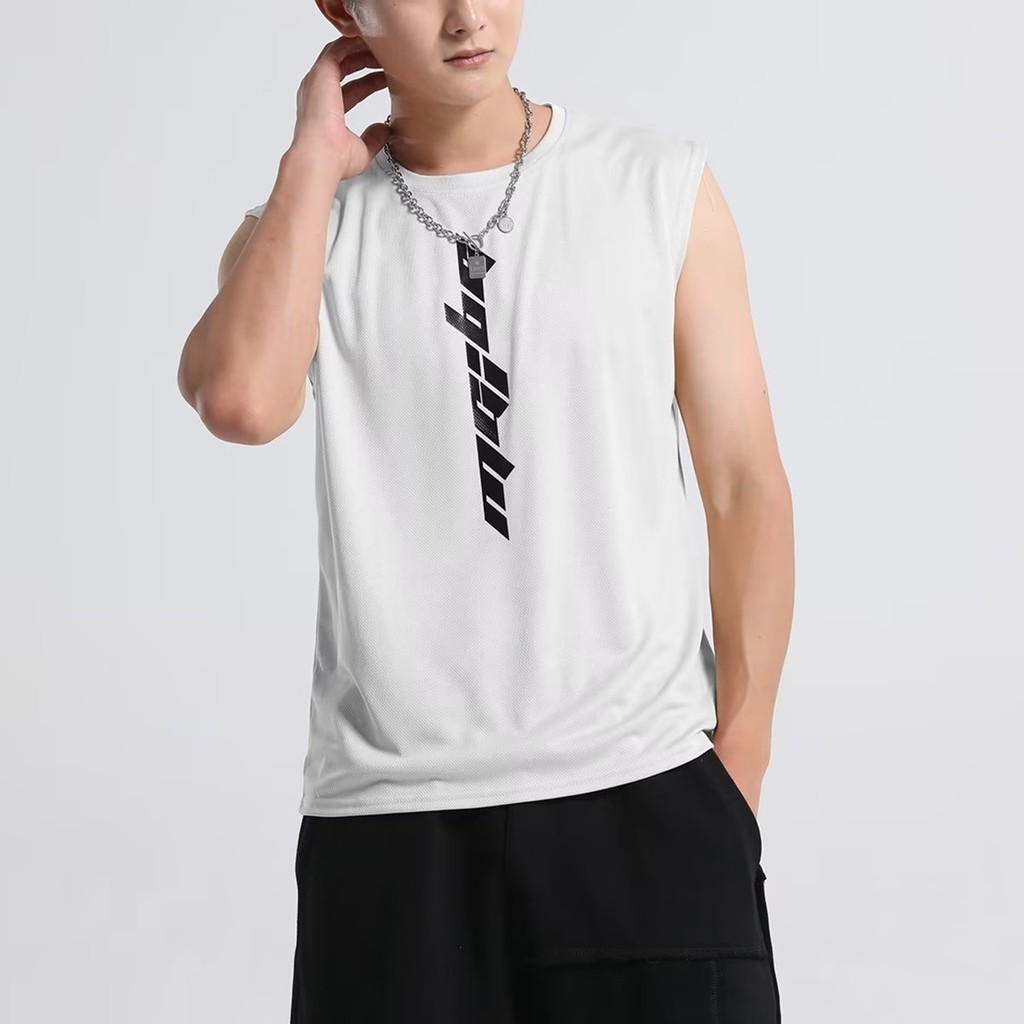 2025 NEW 2025 New Fitness Trendy Brand Sleeveless Vest Quick-Dry Tank Top for Men Summer Running Tra