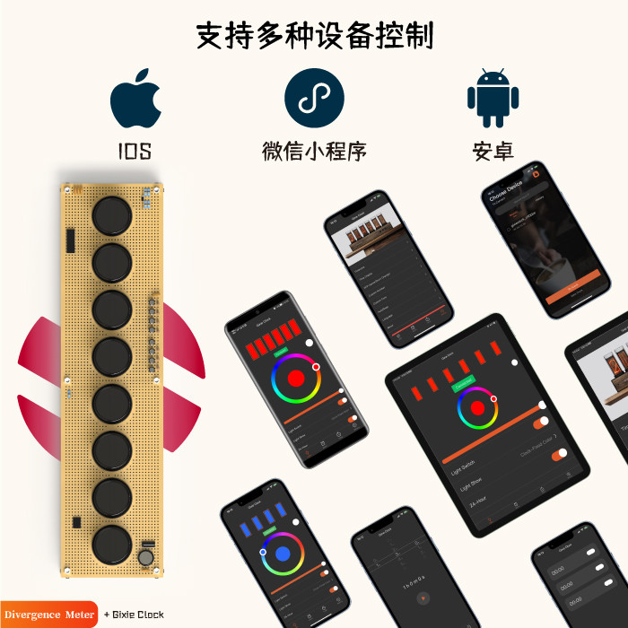 World Line Change Rate Detector Glow Tube Clock Destiny Stone Gate Stone Gate Hand-Made Gift Model