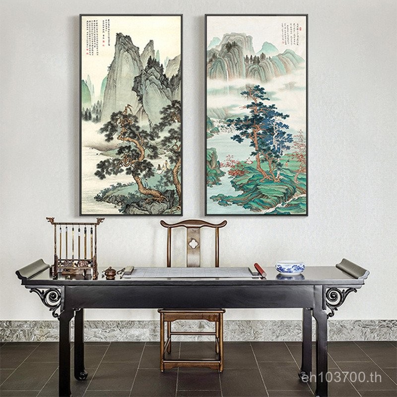 ภาพพิมพ์ฝาผนังสไตล์จีนและอัลไพน์ ภาพภูมิทัศน์สวยงาม สำหรับตกแต่งบ้านและสำนักงาน รุ่น R4S