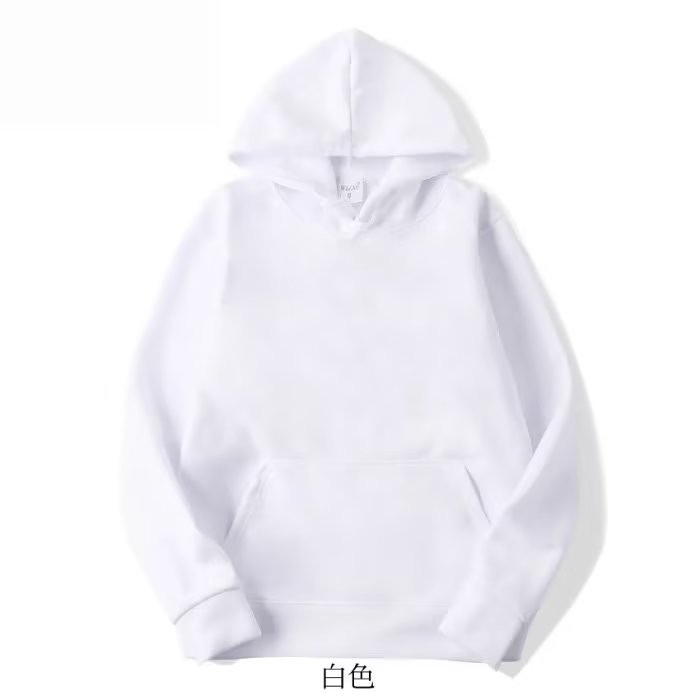 2025 NEW 2025H02 Heavyweight 350g Solid Color Hooded Cotton Sweatshirt White P16 Color 17170 Size +2