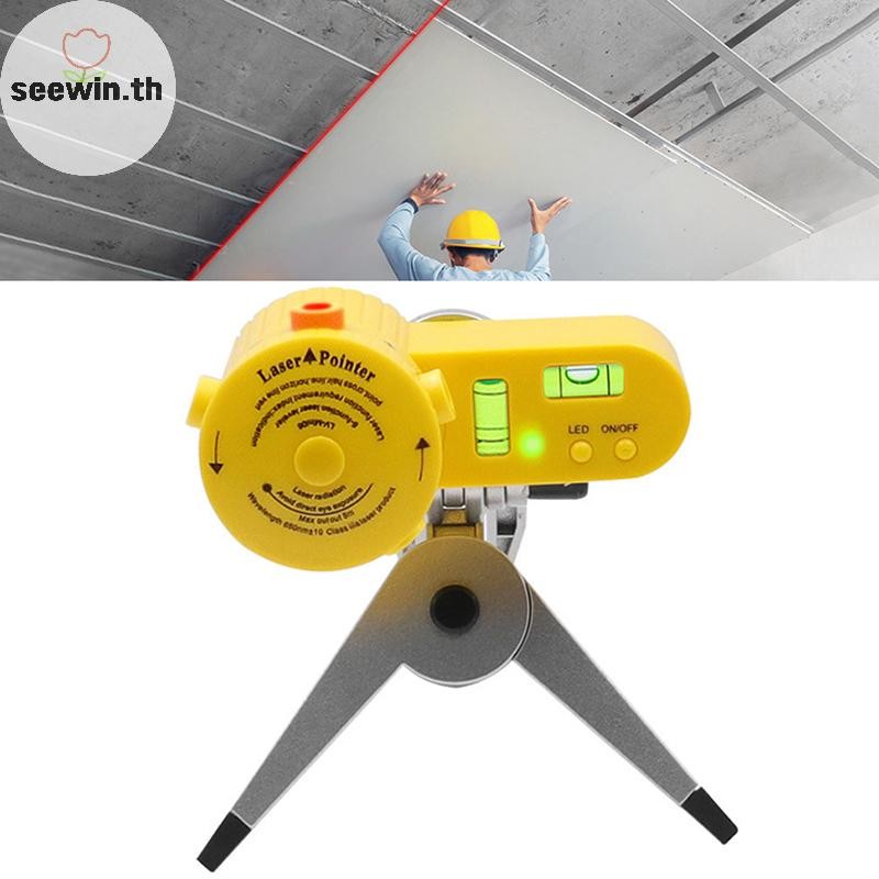 Seewin 4 In 1 เลเซอร์ระดับมัลติฟังก์ชั่นในครัวเรือนระดับไม้บรรทัดวัดเลเซอร์ไม้บรรทัดหมุนขาตั้งกล้อง Ertical ระดับแนวนอนเครื่องมือ th