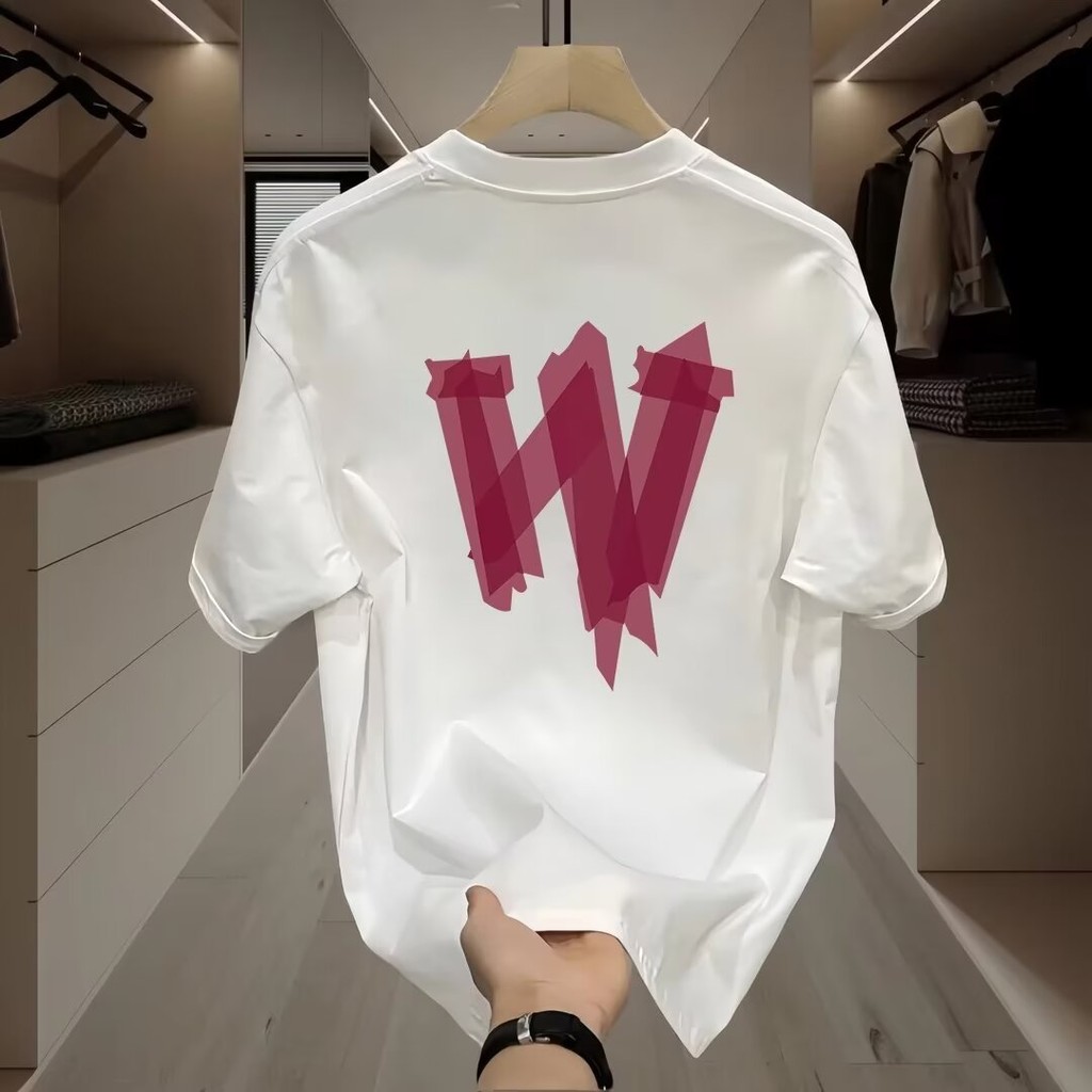 2025 NEW 2025A458 Heavyweight Pure Cotton 250g White Ink Print P22 White Black S-4XL new23 9Z0Q