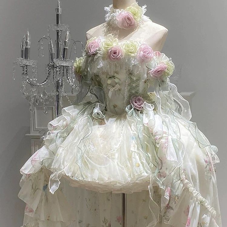 ฤดูใบไม้ผลิ Rose Lolita ชุดราตรี 2025 High-End วันเกิดผู้ใหญ่ของขวัญ Fairy Lolita ชุดเจ้าหญิง E250928ชม.