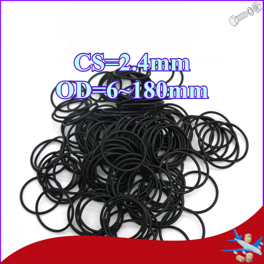 สีดํา โอริง ยางโอริง ซีลน้ำมัน,แหวนซีล,กันน้ำ,CS2.4มม*OD6-180มม ทนต่ออุณหภูมิสูง NBR ORing O-ring【DTY-MB1】