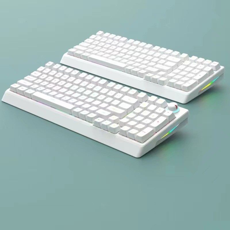 98-Key Mechanical Keyboard Hot Swap Gaming Game แล็ปท็อปสํานักงานแบบมีสายแกนสีเขียวแกนสีน้ําตาลแกนสี