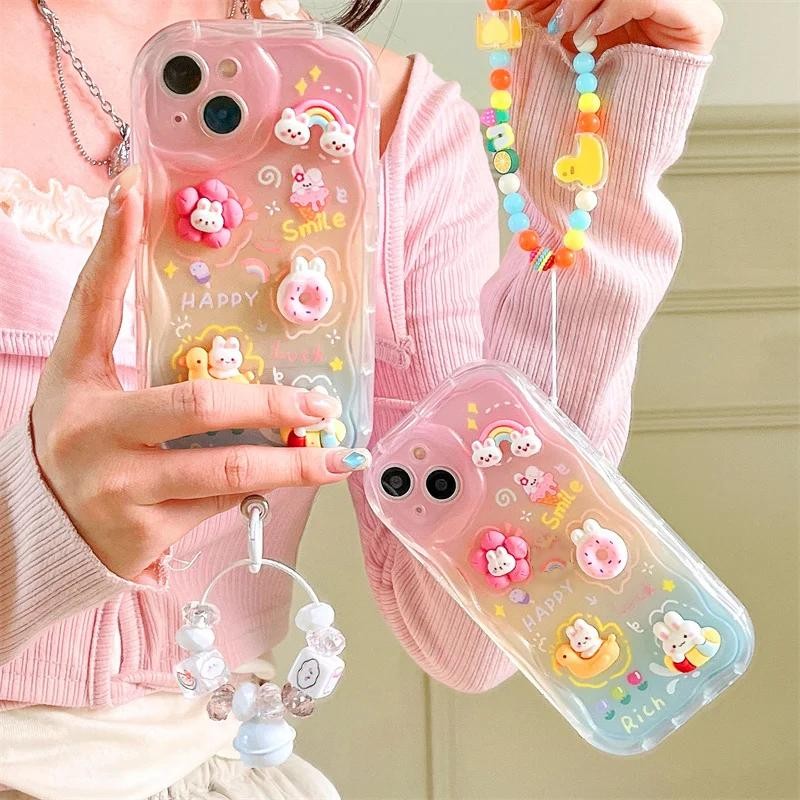 3Dกระต่ายRainbowสําหรับHonor 400 Lite X6C X8C X7C X9C 200 สมาร์ทX5 X5B X6B X6A Plus X7B X8B X8A X7S 