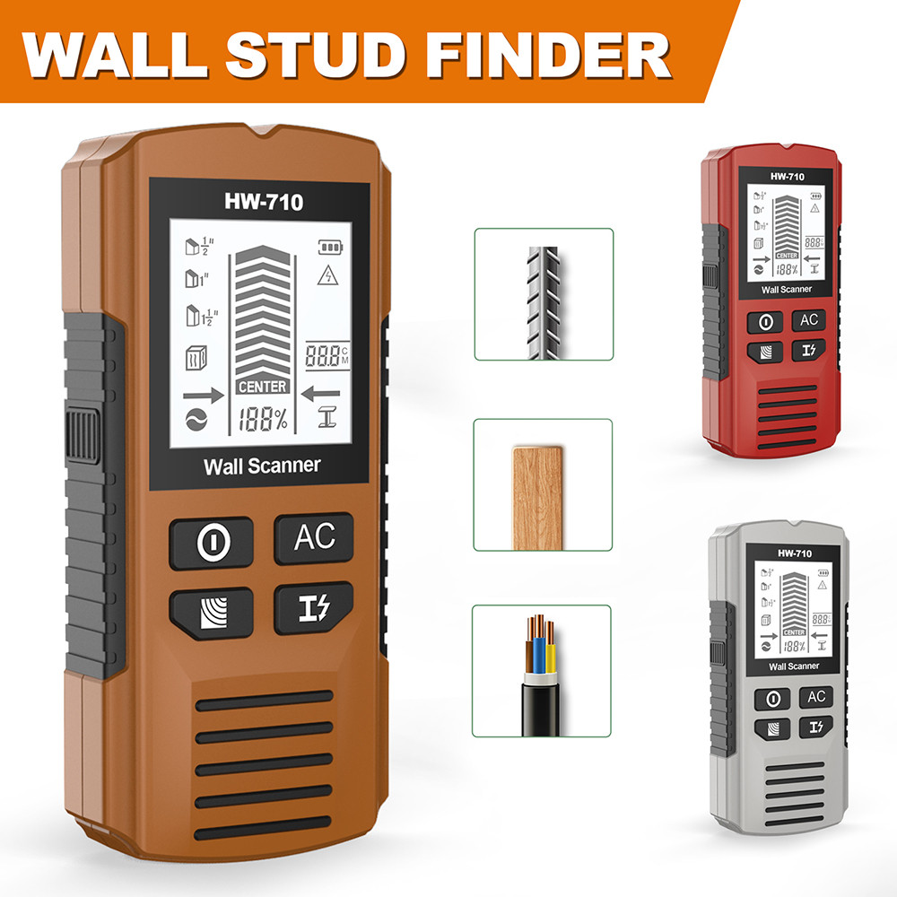HW-710 6-in-1 Handheld Wall Detector Stud Finder เครื่องตรวจจับโลหะ