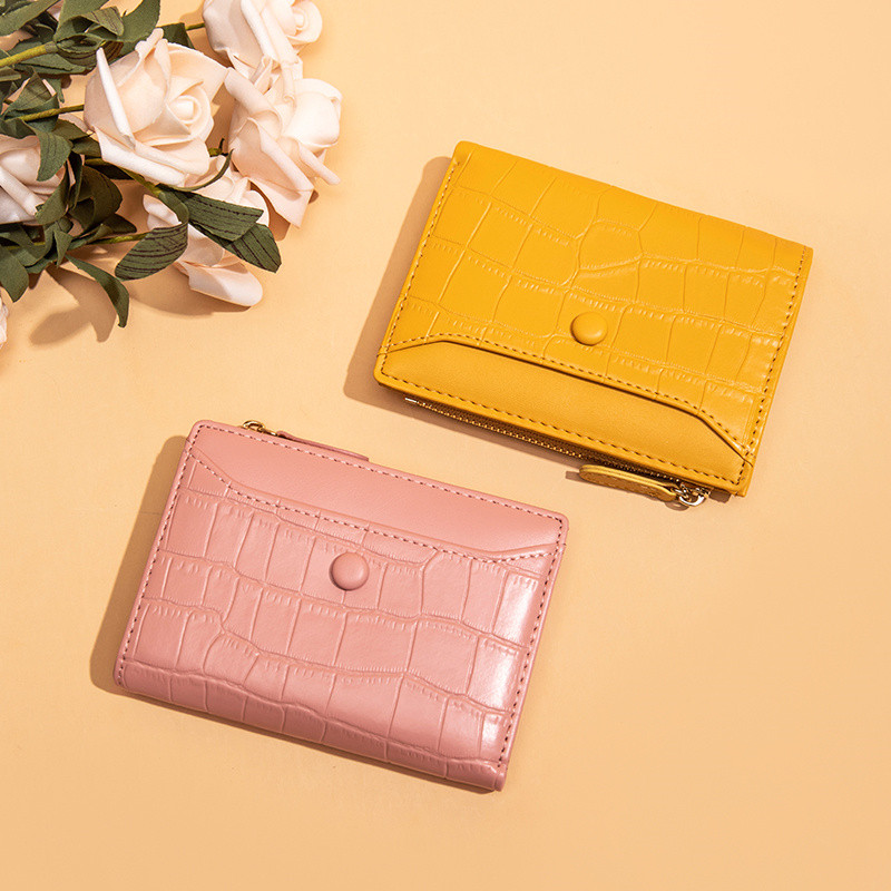 Seagloca Stone Pu Fashion Multi-Card Zipper Cross-Border Short Wallet for Women NO.657