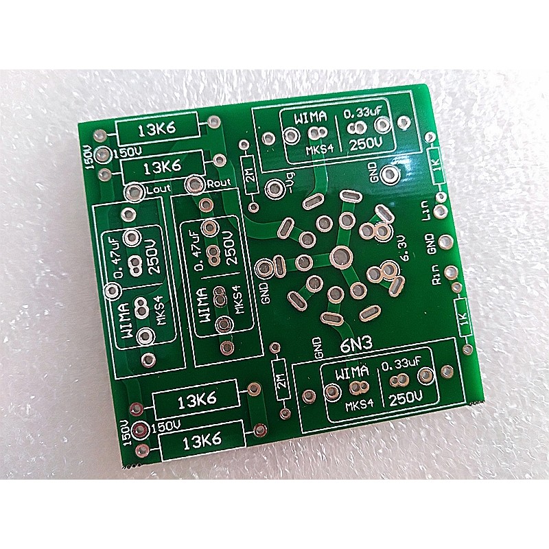 หลอด (6N3) Dual-Channel Preamplifier Board PCB Empty Board 5670 Tube Preamp