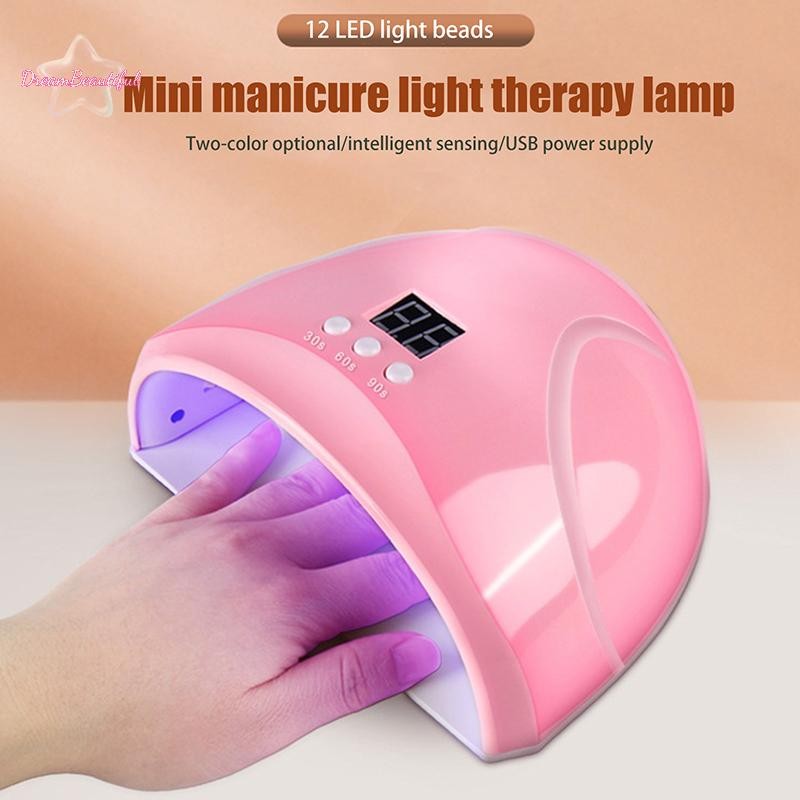  เครื่องส่องไฟเล็บ USB โคมไฟ 12 UV LEDs Light Curing 36W เจลทาเล็บเซ็นเซอร์อินฟราเรดเคลือบเงาเครื่องรักษาเล็บใหม่