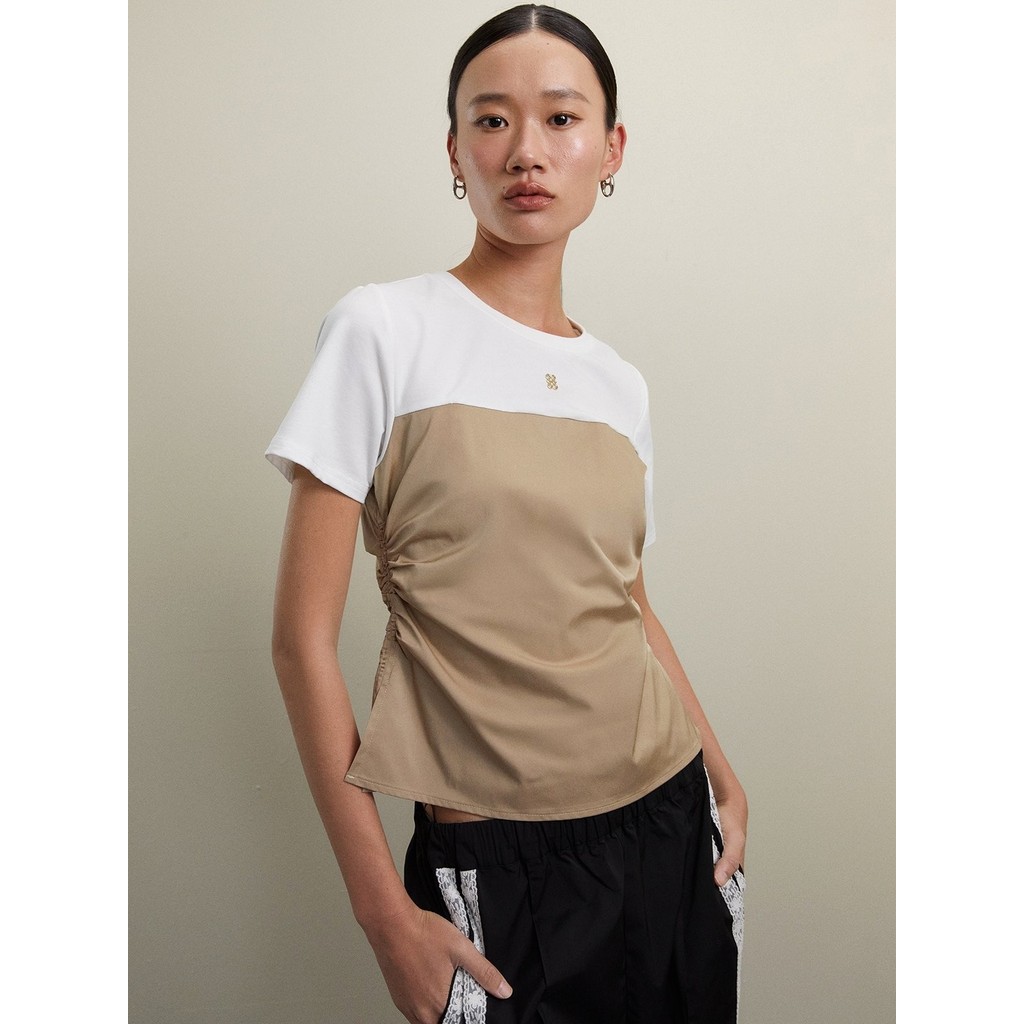 [Pomelo] เสื้อดีไซน์ย่นด้านข้าง / Side Ruched Top
