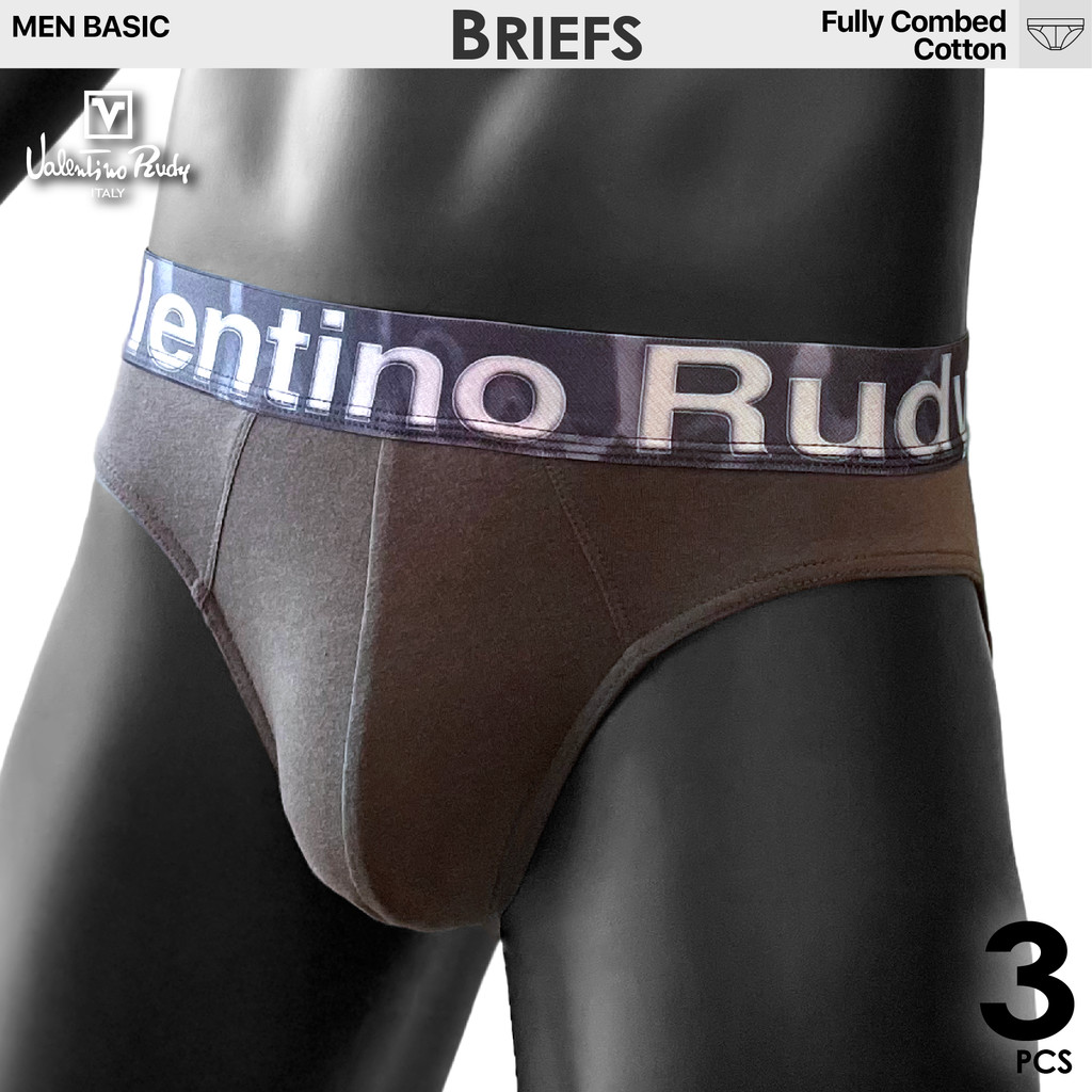 VALENTINO RUDY ชุดชั้นในชาย 3 ชิ้นกางเกงผ้าฝ้ายหวีเต็มรูปแบบ VRMB 510-3 (คละสี) Seluar Dalam Lelaki