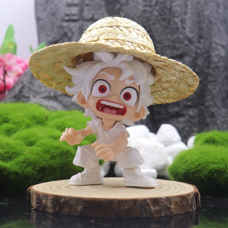 Zjy5220 One Piece ชุดอินเทรนด์ GK Nicar Luffy Surprise รุ่น Q Hand-Made ตกแต่งรูปปั้นเดสก์ท็อป MWU6