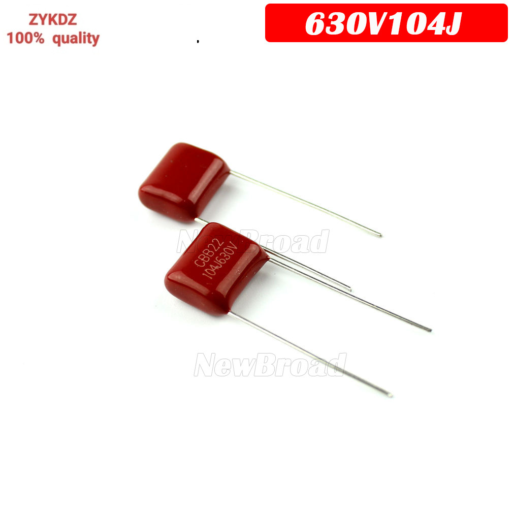 10PCS 630V104J Pitch 10 มม.0.1UF 100nf 630V 104 CBB ตัวเก็บประจุฟิล์มโพรพิลีน 104J630V 104J