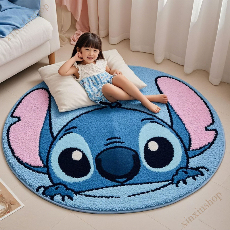 Stitch พรมแคชเมียร์สำหรับห้องนั่งเล่นและห้องนอน ทำความสะอาดง่าย ทนฝุ่นละออง