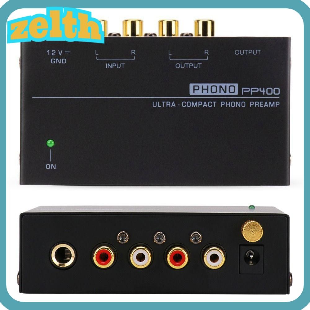 ZELTH PP400 Phono Preamp Preamplifier,อินเทอร์เฟซ TRS ขนาดกะทัดรัดพิเศษสีดํา Preamplificador, 10.3*5