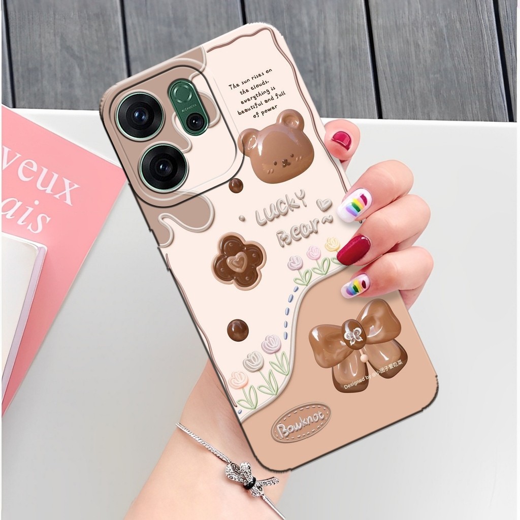 HP ล่าสุด OPPO Reno 14F 2025 Softcase - เคสแฟชั่น Bear - OPPO Reno 14F 2025 เคส - ซิลิโคนกล้อง Pro -