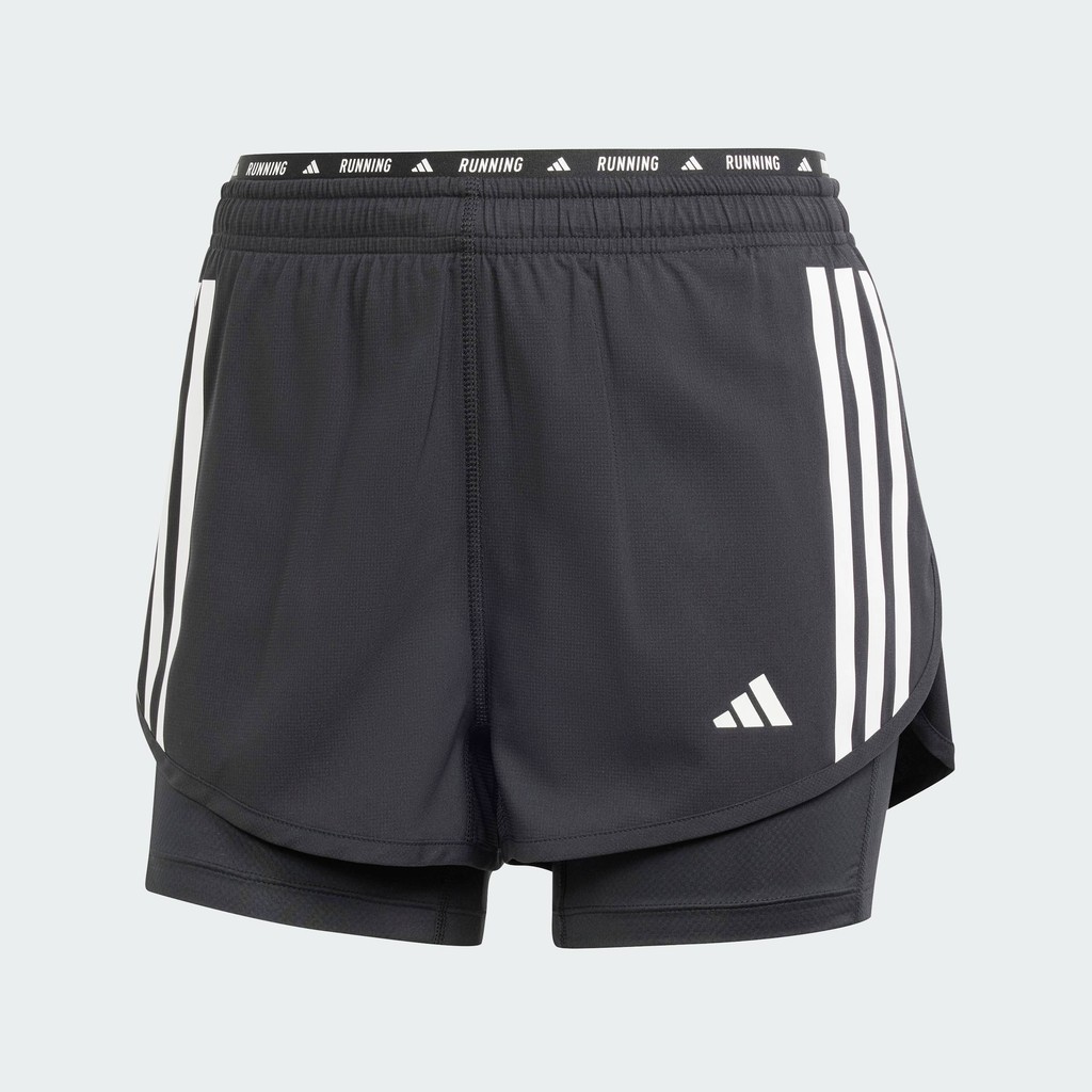 adidas Running Own the Run 3-Stripes 2-in-1 Shorts Women Black IN1445