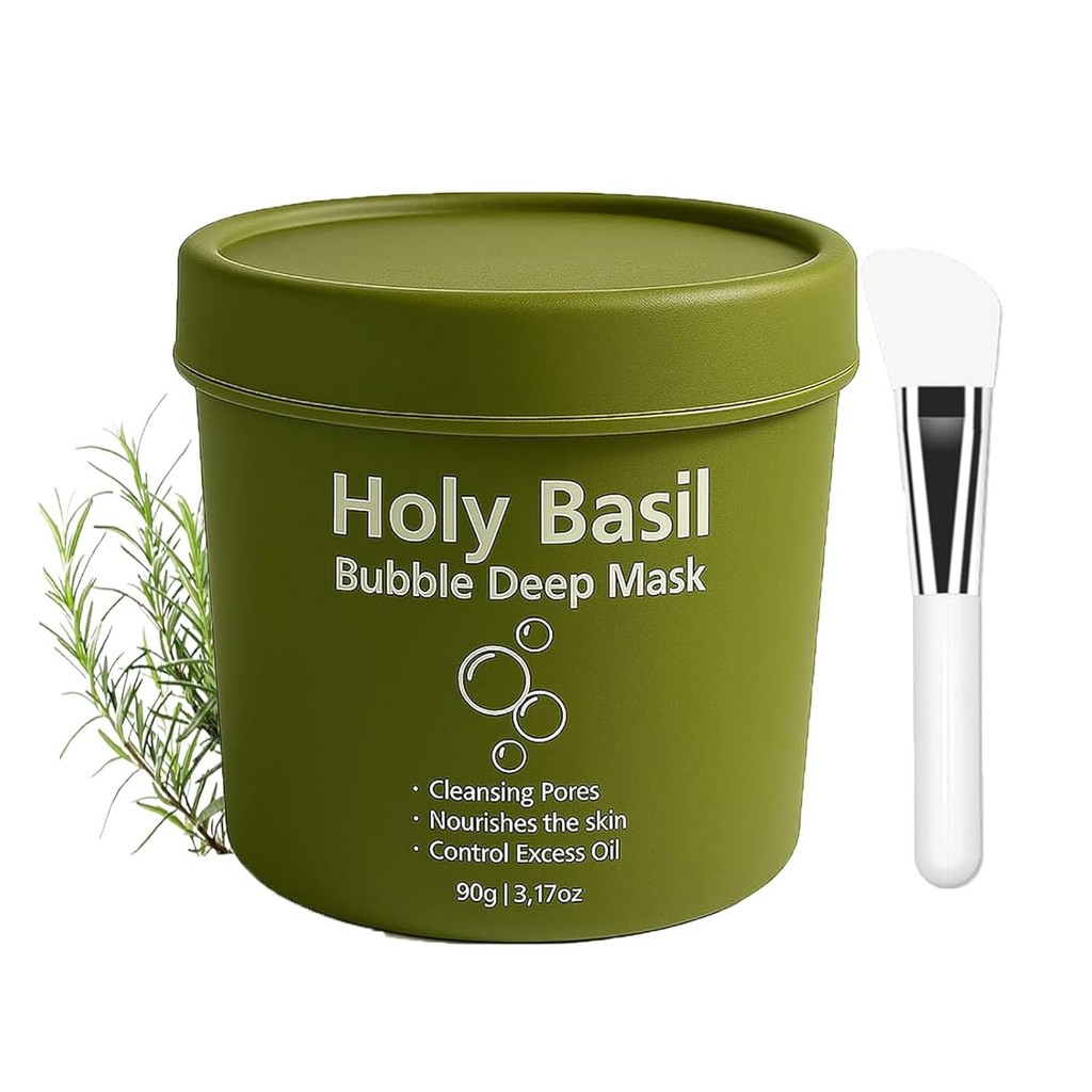 Holy Basil Bubble Deep Cleanser Mask, Holy Basil Bubble Deep Mask, ฟองอย่างอ่อนโยนเพื่อทําความสะอาดด
