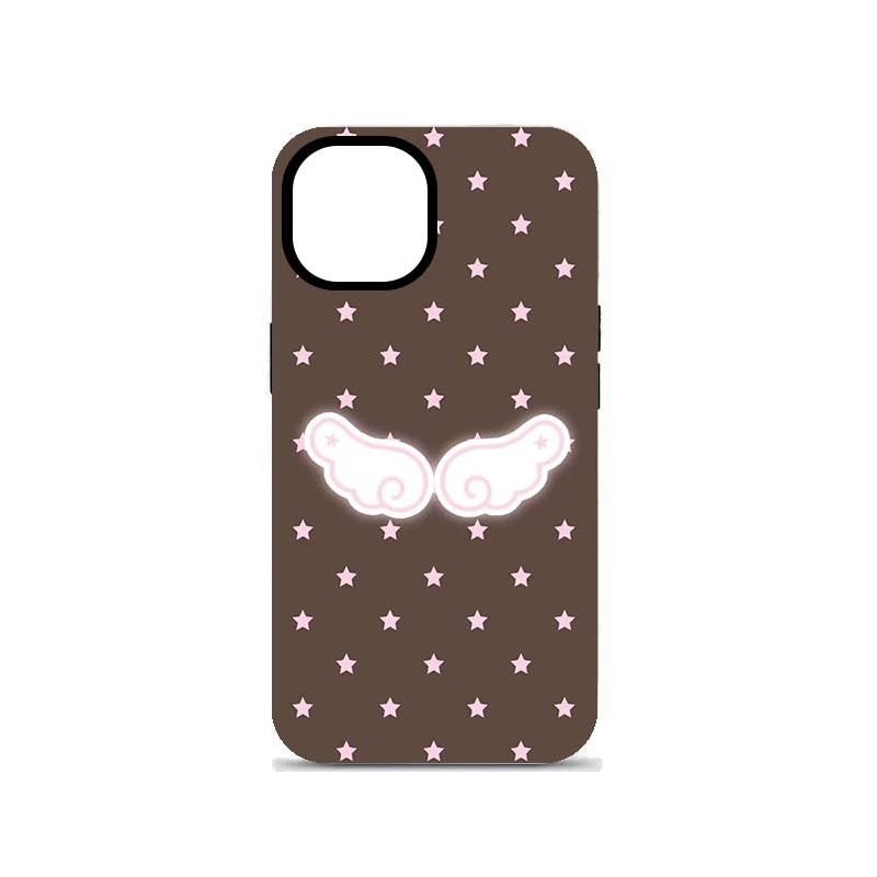 เคสโทรศัพท์โทรศัพท์ เหมาะสําหรับ iPhone น่ารัก Star Wings 2 in 1 เคสโทรศัพท์ Tough เหมาะสําหรับ iPho
