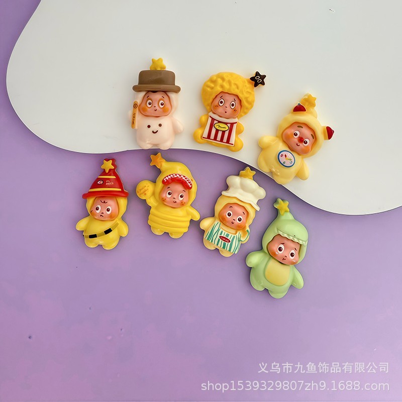 [คลังสินค้าพร้อม 100 ชิ้น] เครื่องประดับการ์ตูน diy ขนาดเล็ก Cross-Dressing Bubble Matt Starman ครีมกาวกิ๊บติดผมเคสโทรศัพท์พวงกุญแจ