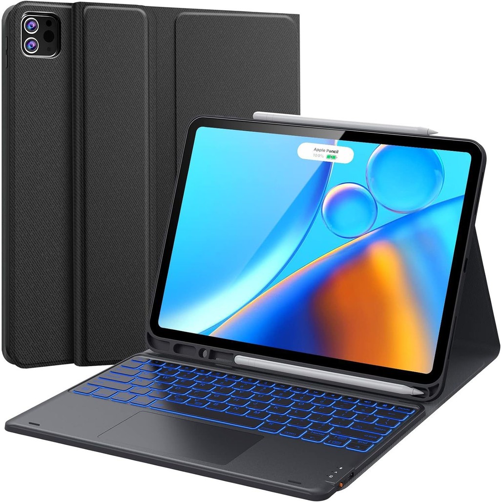 คีย์บอร์ดบลูทูธ iPad เหมาะสําหรับ iPad Pro13 M4 2024 Touch สีสัน Backlight บลูทูธคีย์บอร์ดป้องกัน