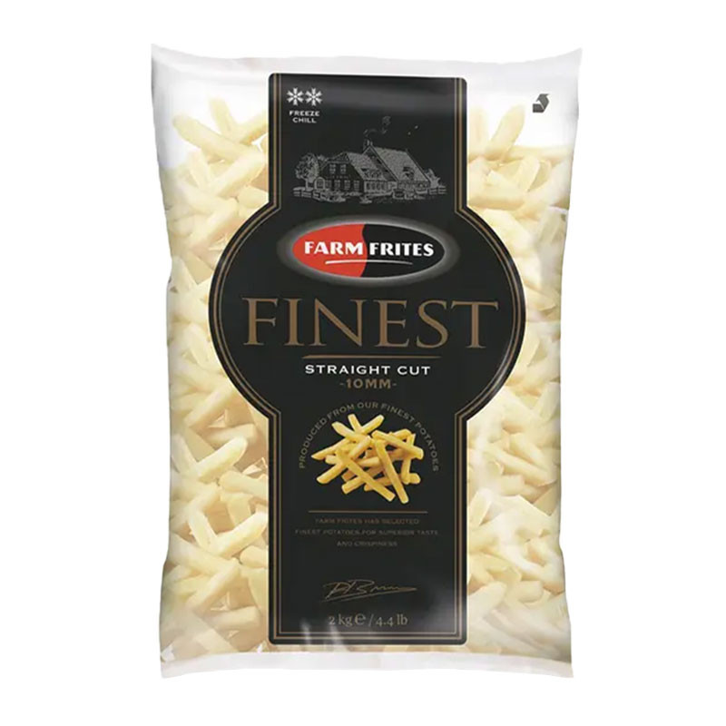 ฟาร์มฟริตส์ เฟรนช์ฟรายส์แช่แข็ง ขนาด 10 มม. เส้นตรง 2 กก. (FARM FRITES Frozen French Fries Straight 