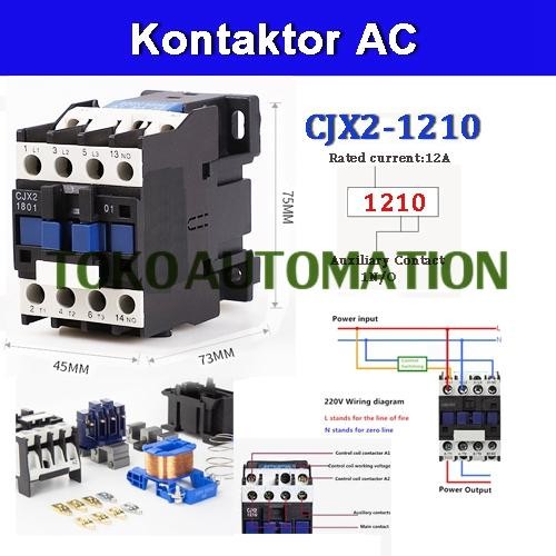 CJX2-1210 CJX2 1210 220V AC 12A คอนแทคมอเตอร์รีเลย์ SD52 JIE27
