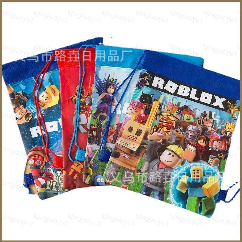 HQ Roblox Drawstring Bags กันน้ํา Kids Christmas Party Gift Bags Student School Backpack Travel Spor