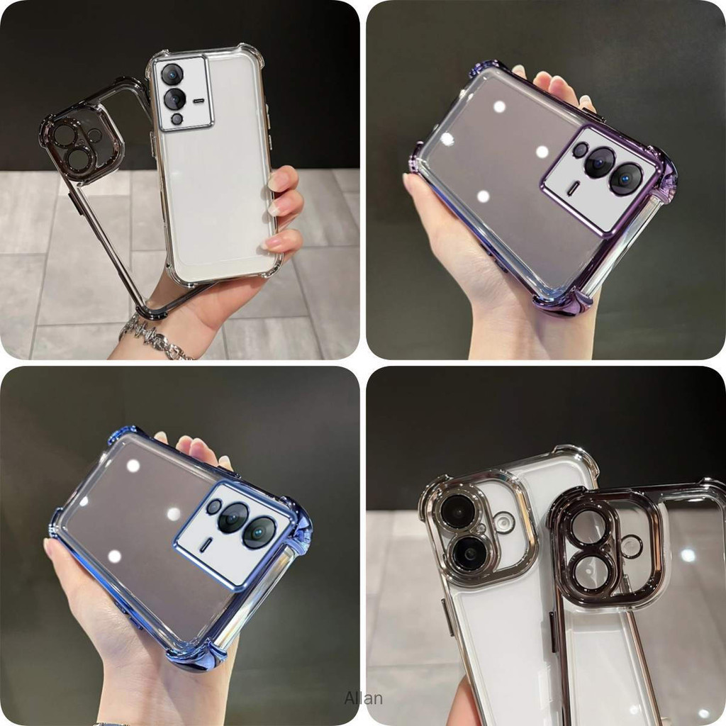 เคส vivo v23 5g v2130 v2303 กรณี tpu ซิลิโคนสี่ด้านหนาป้องกันกรณี sjfs