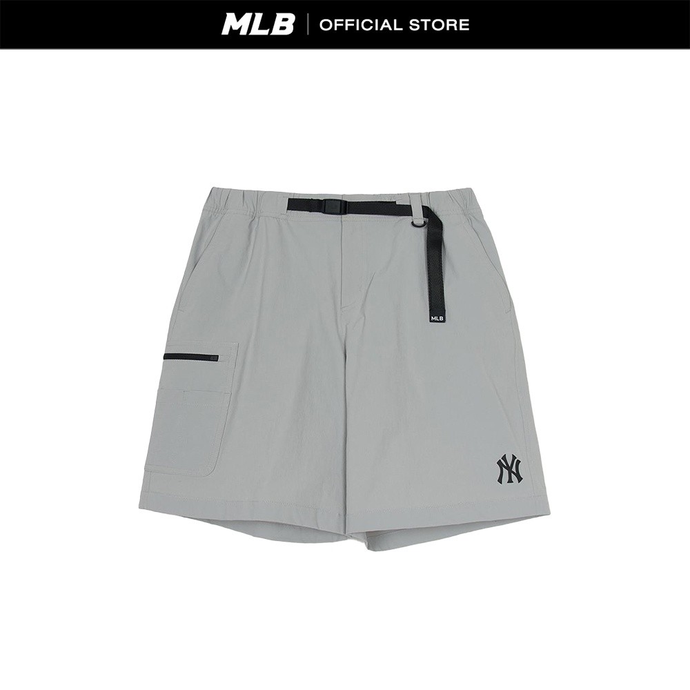 MLB กางเกงขาสั้น ยูนิเซ็กส์ Unisex Gorpcore Ripstop 7" Belt Cargo Shorts รุ่น 3ASMB0453 50GRL สีเทาอ