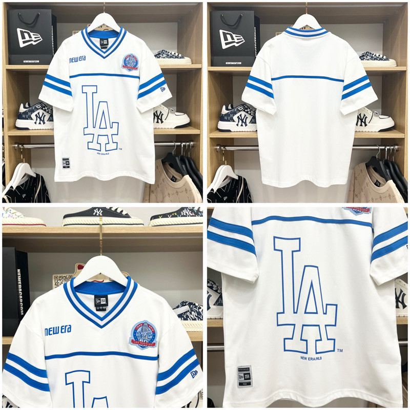 เสื้อฟุตบอล New Era NY Yankees แบบโอเวอร์ไซส์ สีดำ สำหรับผู้ชายและผู้หญิง พร้อมสไตล์.streetwear