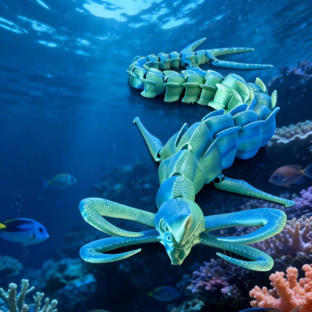 Sea Eater รุ่น 3 การพิมพ์ Deep Sea Mini-Navigation Monster Sea Monster Maya Plulivian Monster เครื่อ