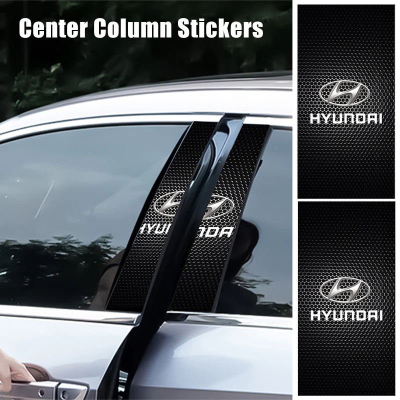 2 ชิ้นรถสติกเกอร์ B-Pillar Decal คอลัมน์กลางตกแต่งสําหรับ Hyundai i20 i30 i40 Azera Sonata N Line Sa
