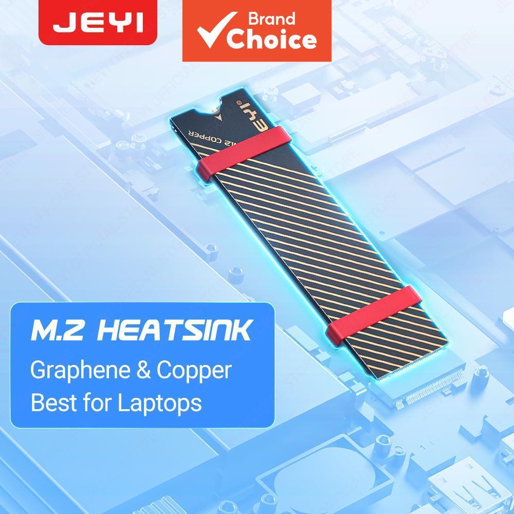 JEYI· ฮีทซิงค์ SSD M.2 ทองแดงพร้อมชั้นกราฟีน, ระบายความร้อนไดรฟ์โซลิดสเตต M2 NVMe NGFF 2280 สําหรับแล็ปท็อป, พีซี, PS5