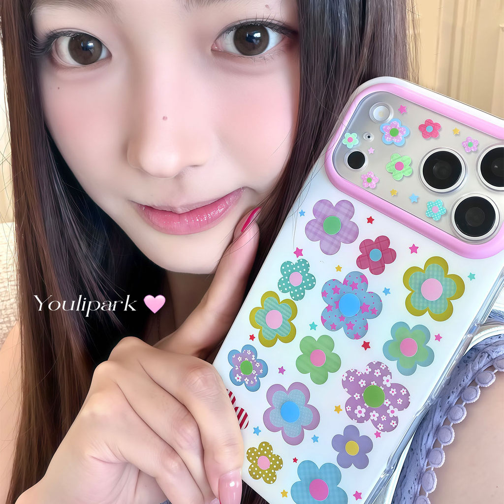 Huiwanju ดอกไม้กลวงสีหวานสําหรับ 17proiPhone17ProMax โทรศัพท์มือถือกรณี iPhone16/14/16Promax กรณี