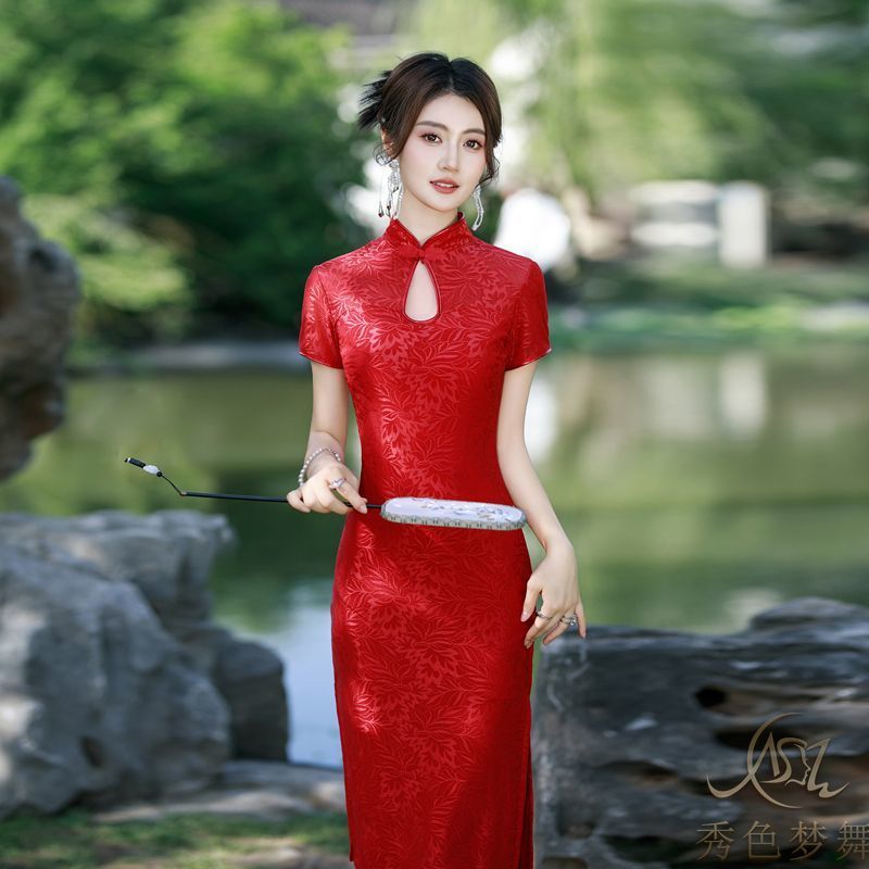 Flags Better Red Exam Cheongsam 2026 จีนปรับปรุงชุดหนุ่ม Red Cheongsam ชุด 26.6.16
