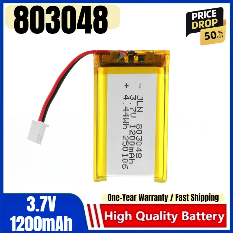 803048 3.7V 1200mAh Polymer Lithium แบตเตอรี่ชาร์จสําหรับกล้อง anti-lost อุปกรณ์คั้นน้ําผลไม้ e-book