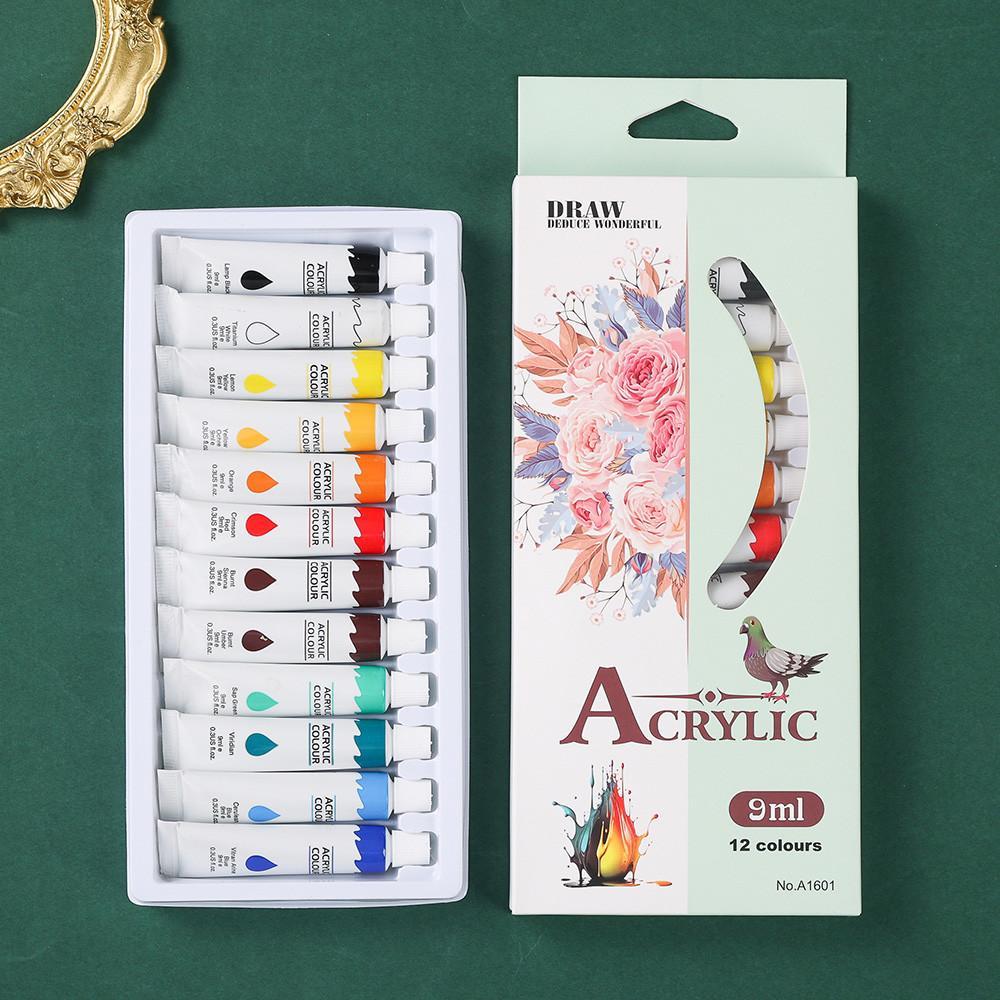 Artist สีอะคริลิค Macaron สีทึบแสงอะคริลิค 9ml หินทาสีมือ/รองเท้า/แก้วทั้งหมด