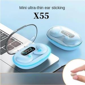 X55หูฟังบลูทูธสําหรับนอนหลับไร้สายที่แท้จริงกึ่งโปร่งใสการโทรด้วยเสียงความละเอียดสูงเอฟเฟกต์เสียงสเต