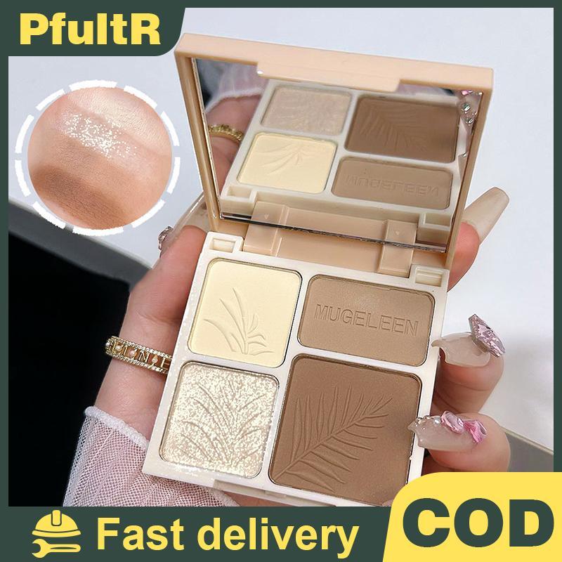 Four Color High Palette Matte Shimmer Glow Contour Face Powder เครื่องสําอาง